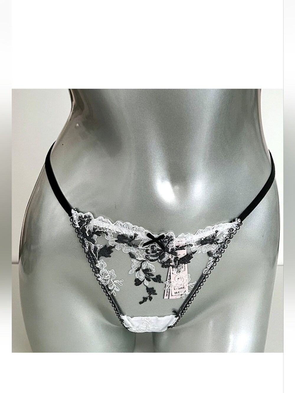 Victoria's secret dream Angel's embroidered Floral lace v-string panty XLARGE